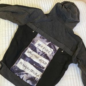 Maniere De Voir Denim Oanel Hoodie with Graphic